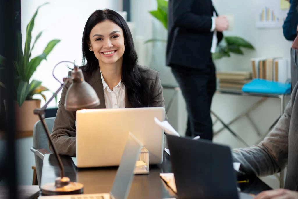 A smiling women